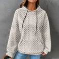 thumbnail image 2 of EINCcm Waffle Plain Casual Hoodie Sweatshirt with Kangaroo Pocket Fall Winter Tops for Women Fashion Hooded Outfits, 2 of 6