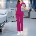 thumbnail image 3 of Uniforme de enfermería Doctor transpirable Cómodo Mujeres Scrub Set Top Jogger Pants S, 3 of 5