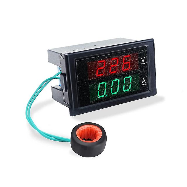 Voltímetro amperímetro digital CA 80-300v 0-100a Medidor de corriente de voltaje Volt Amp Pantalla Voltímetro Amperaje Multímetro 2 en 1 con transformador de corriente