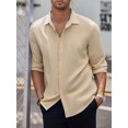 thumbnail image 2 of ZAXARRA Chemise Homme Col à Manches Longues Col Rabattu Chemise Boutonnée Solide Automne Casual Daily Tops Streetwear, 2 of 5