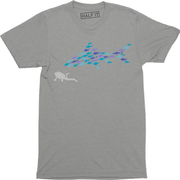 Scuba Life | Diving Shark Chasing A Diver Men's T-Shirt
