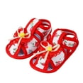thumbnail image 4 of Linfrsh Baby Girls Closed Toe Sandals Non-Slip Rubber Soft Sole Kids Toddler Summer Walking Shoes(Red,9-12 Months), 4 of 5