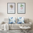 thumbnail image 6 of Blue Floral Butterfly Throw Pillow Covers 18x18 Set of 2,Spring Wildflower Decorative Pillow Cases for Bedroom Sofa Couch, 6 of 6