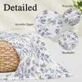 thumbnail image 3 of Blue Leaves Pillow Covers 16"x24", Summer Botanical Elegant Pastoral Soft Brushed Microfiber Breathable Throw Pillow Covers, Decorative Pillowcase with Zipper for Couch Sofa Bedroom Living Room, 3 of 9