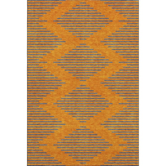 Addison Rugs Mayfield Premium Machine Washable Transitional Geometric Orange Rectangle Rug, 5' x 7'6"