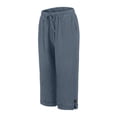 thumbnail image 5 of Casual Pants for Women Women's Fashionable And Casual Summer Elastic High Waisted Solid Color Cotton And Linen Loose Trousers, 5 of 6