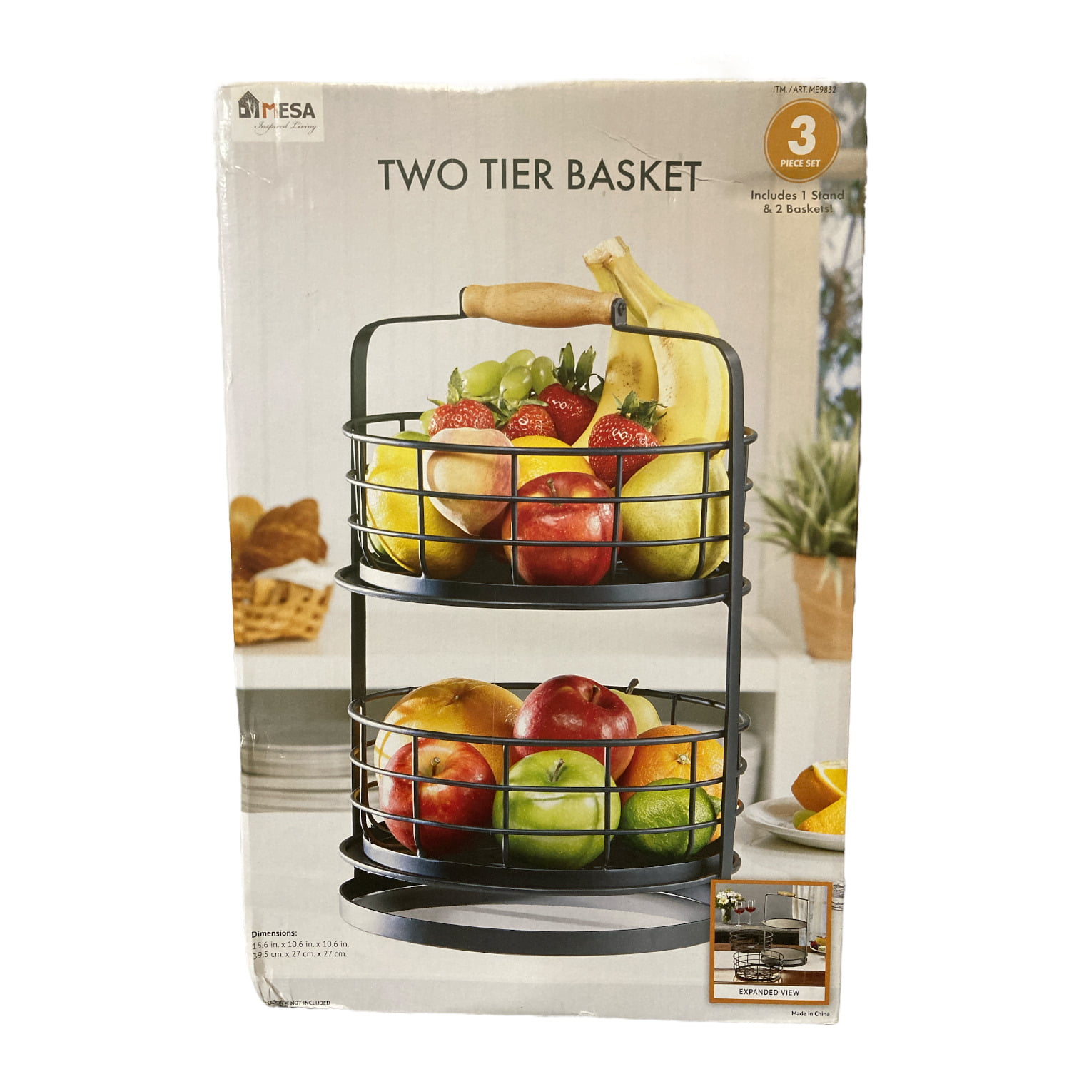Mesa 3-tier Wrought Iron Market Baskets