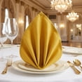 thumbnail image 3 of REGALWOVEN Set of 6 Cloth Napkins, Polyester Washable and Reusable Table Dinner Napkins for Home, Restaurant, Weddings and Event Yellow 16x16inch, 3 of 6