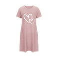 thumbnail image 4 of yievot Nightgowns for Women Valentine's Day Nightshirts Crew Neck Sleep Shirt Heart Print Loungewear Sleepwear, 4 of 4
