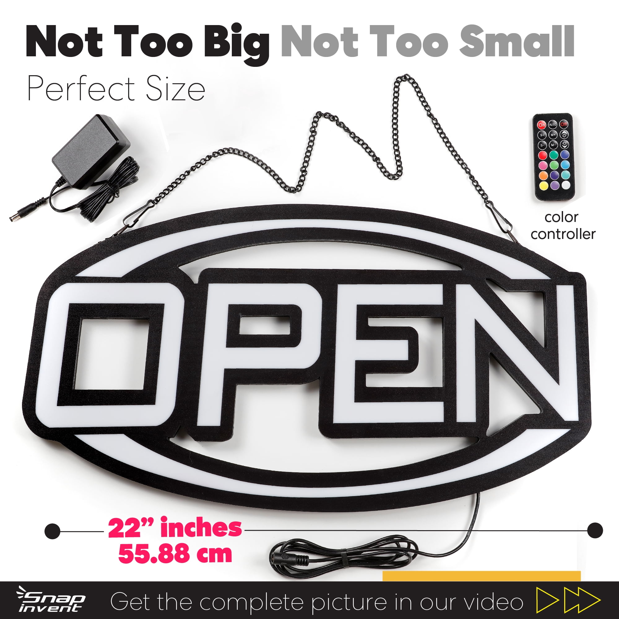 LED Open Sign for Business, Bright Lighted Neon Sign Ultra Bright RGB Hanging Flashing Display for Shop, Restaurant, Bar, Storefront