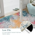 thumbnail image 6 of RUG ROBOT Abstract Washable Area Rugs for Living Room 8'x10', Soft Large Bedroom Rug Non Slip, Ultra Thin Low Pile Modern Carpet for Dining Room, Ivory/Blue, 6 of 10