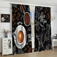thumbnail image 4 of Vintage Coffee Theme Kitchen Curtain - Room Darkening, 42x63in, 4 of 6