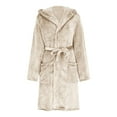 thumbnail image 4 of WCJM Short Robes for Women Plush Robes for Women with Warm Fleece Hooded Bathrobe Soft Long Spa Robe with Pockets Short Style Women Robes, 4 of 5