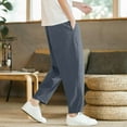 thumbnail image 4 of asjyhkr Plus Size Mens Capri Pants Lightweight Elastic Waist Drawstring Summer Beach Pants with Pockets,M-5XL, 4 of 4