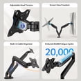 thumbnail image 3 of Acer Dual Monitor Arm, Computer Desk Arm with VESA Mounts for 17&ndash;32&Prime; Screens, Fully Adjustable Gas Spring Monitor Stand, C-Clamp and Grom, 3 of 7