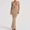 thumbnail image 4 of Vestido transparente de punto para mujer, vestido elegante y ajustado, vestido de fiesta de noche elegante, 4 of 6