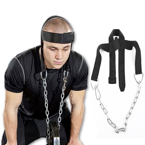 HEAD HARNESS NECK STRENGHT HEAD STRAP WEIGHT LIFTING EXERCISE FITNESS CHAIN BELT 