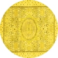 thumbnail image 1 of Ahgly Company Indoor Round Abstract Yellow Modern Area Rugs, 6' Round, 1 of 4
