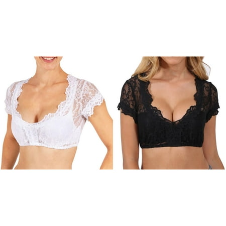 2-Pack Women s For Oktoberfest Blouse Black Elegant Dirndl Blouse Blouse Lace Dirndl For Oktoberfest Blouse Vintage Negligee Large Lingerie plus Size Bikini Underwear Women Daddy Shirt Push up