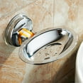 thumbnail image 2 of Strong Suction Cup Soap Dish, Stainless Steel Wall Holder for Kitchen Sink & Bathroom, Drainage Net Design, Reusable Mount on Tile/Glass, No Drill Installation, 1X Strong Suction Cup Soap Holder, 2 of 3