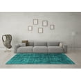 thumbnail image 3 of Ahgly Company Machine Washable Indoor Rectangle Oriental Turquoise Blue Industrial Area Rugs, 5' x 8', 3 of 4
