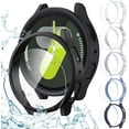 thumbnail image 1 of Galaxy Watch 7 40 mm Screen Protector - [6+6] Package Case + Tempered Glass Screen Protector Full Coverage Hard PC Protective Case HD Thin Cover for Samsung Galaxy Watch 7 40 mm Accessories, 1 of 5
