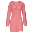 thumbnail image 4 of Vestido de playa de manga larga con detalle de anillos para mujer - Diseño con lazo en la espalda - Prenda sexy para el verano - Tejido transpirable, 4 of 4