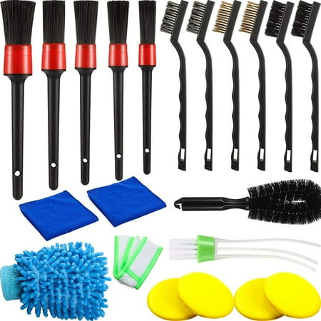 

for Car Cleaning Brush Set Detail Brush Wire Brush Tire Brush Car Conditioner Cleaning Brush 20 Pcs