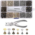 thumbnail image 1 of Leather Rivets 240 Set 2 Sizes Double Rivet Tubular Metal Studs--, 1 of 5