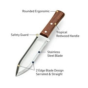 Kings County Tools Hori Hori Garden Knife – 7.4” Stainless Steel Blade Weeder with Wood Handle