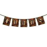 GCKG Gifts Wedding Banner Bunting,Various Presents Background Banner Garland Flag for Wedding Bridal Shower Engagement Party Decoration Photo Props