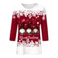 thumbnail image 4 of larppty Christmas Shirts for Women Trendy Xmas Gnome Graphic Tees 3/4 Sleeve Tops Crewneck Blouses Holiday Tshirts (Red, 3XL), 4 of 4