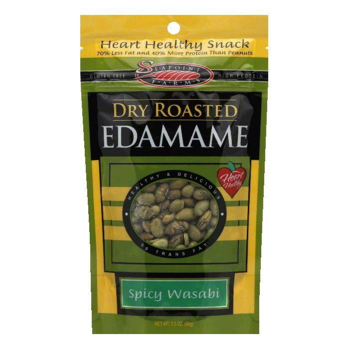Seapoint Farms Spicy Wasabi Dry Roasted Edamame, 3.5 OZ (Pack of 12