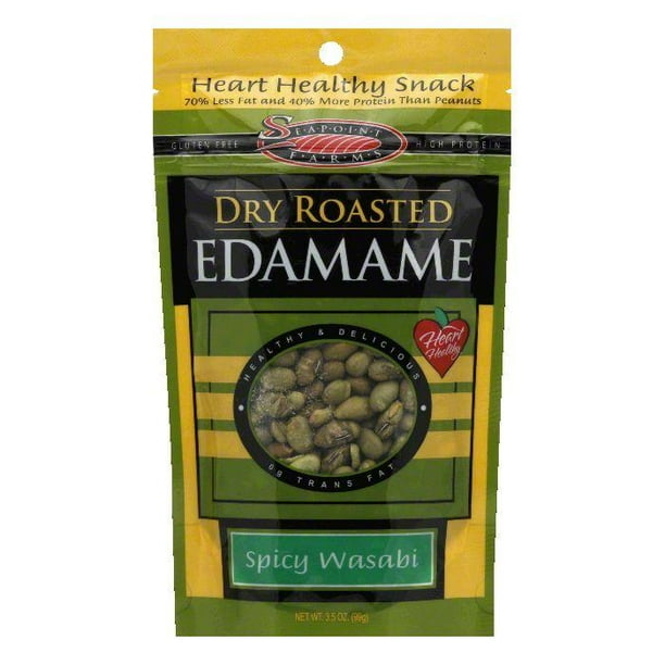 Seapoint Farms Spicy Wasabi Dry Roasted Edamame, 3.5 OZ (Pack of 12