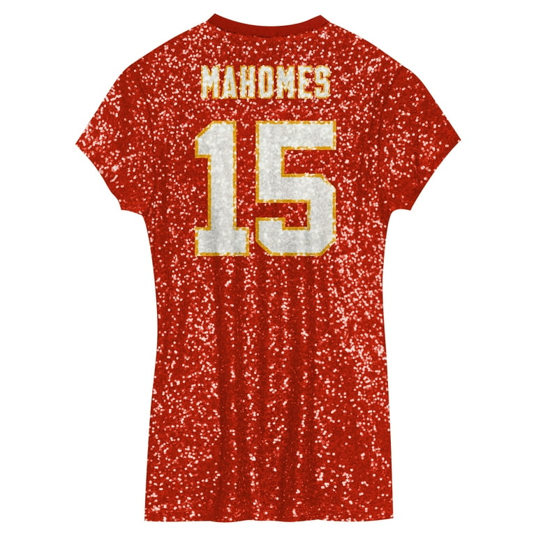 chiefs sequin dress GAMEDAY SEQUIN #15 JERSEY DRESS/TUNIC/TOP