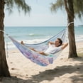 thumbnail image 6 of Wobogo Pastel Colored Dahlia Camping Hammocks 330 lb Capacity with Tree Straps and Hanging Pockets for Outside Hiking Beach Backpack Travel, 6 of 8