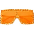 thumbnail image 2 of Oversized Trendy Crystal Sunglasses for Men Women Elton Party Favors Rhinestone Rectangle Glasses, 2 of 6