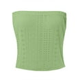 thumbnail image 4 of BLVB Womens Strapless Cropped Tube Tops Basic Sleeveless Eyelet Bandeau Going out Crop Tops Cute Summer Clothes, 4 of 5