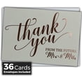 thumbnail image 5 of Wedding Shower Thank You Cards, Rose Foiled Letterpress, Bulk Set, 5 of 5