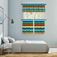 thumbnail image 6 of Colorful Stripes Kitchen Curtains Valances and Tiers Set of 3 Modern Abstract Blue Green Red Yellow Mexican Stripes Tier Curtains and Valance with Rod Pocket for Small Windows, 27.5"x36", 6 of 9