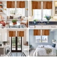 thumbnail image 5 of Burnt Orange Beige Striped Farmhouse Short Window Curtain Valances, Modern Farmhouse Retro Lines Rod Pocket Kitchen Valances for Living Room Bedroom Bathroom Cafe 42" x 18", 5 of 8