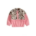 thumbnail image 1 of Fortune 2-7 Years Girls Sweatshirt Children Long Sleeve Stand Collar Leopard Print Patchwork Pullover, 1 of 8