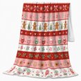 thumbnail image 2 of Gingerbread Houses and Candy Cane Rows, Playful Nordic Style for Holiday Lovers, Sweet Holiday Stripe Pattern and Christmas Gift, Cozy Flannel Blanket for Playroom and Family Room, Home Decor, 2 of 9