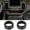 thumbnail image 1 of 2PCS Center Console Audio Switch Knob Trim Ring For Bronco Sport 2021+ Black, 1 of 7