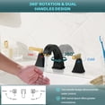 thumbnail image 4 of Wowow 8 in. Widespread Double Handle Bathroom Faucet with Pop-Up Drain in Black and Gold, 4 of 10