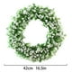 thumbnail image 3 of Simulation Wreath Welcome Door Decoration Green Wreath Wooden Sign Pendant, 3 of 9