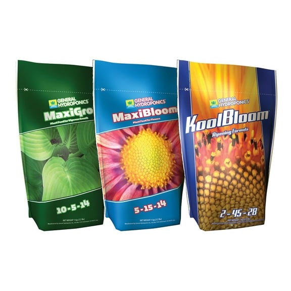General Hydroponics GLCMBX0008 Maxigro, Maxibloom, Koolbloom Combo, 2.2 Lb Fertilizer