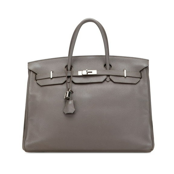 Pre-Owned Hermes Birkin 40 Handbag Etain Gray with Silver Hardware and Togo Leather... (Good)