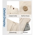 thumbnail image 6 of GENTS BLISS Men 2 Piece Set Linen Outfit Casual Short Sleeve Button Down Shirt and Linen Pants, 6 of 10