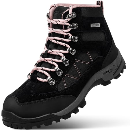 Hiking Boots Women Waterproof Breathable Ankle Support Womens Hiking Boots Durable Womens Hiking Boots for Outdoors Pink 6.5